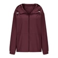 thumbnail image 7 of Admvng Womens Rain Jacket Rainproof Jacket for Waterproof and Zipper Jacket Long Sleeve Hooded Jacket Raincoat Jacket with Pockets, Size S-2XL, 7 of 7