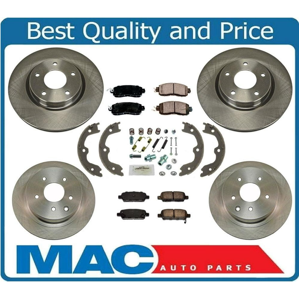 Front & Rear Brake Rotors With Ceramic Pads 8pc for Nissan Altima 1316