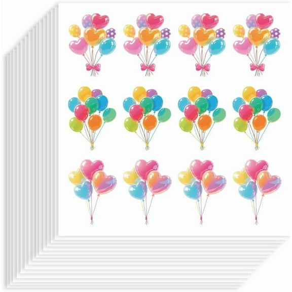 240Pcs Balloon Stickers 90x90mm Self-Adhesive Paper Decorative Stickers Waterproof Love Balloons Planner Decals for Party Gift Scrapbook Calendar Journals Crafting Decor