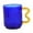 Blue, variant on Colorful Glass Mug 450ml/15oz with Ear Handle Water Tumbler Cup Drinkware Latte Mug Borosilicate Coffee Mug for Milk Birthday