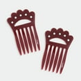 thumbnail image 2 of 1928 Jewelry Classic Pink Double Hair Comb Pins, 2 of 8