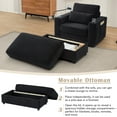 thumbnail image 5 of Chaise Lounge Chair with Cupholders & Charging, 51" Oversized Sleeper Accent Chair with Storage Ottoman, Phone Holder and Side Pockets for Living Room, Black, 5 of 7