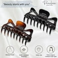 thumbnail image 2 of Parcelona French Classic Shell and Black Large Celluloid Jaw Hair Claw(2 Pcs), 2 of 8