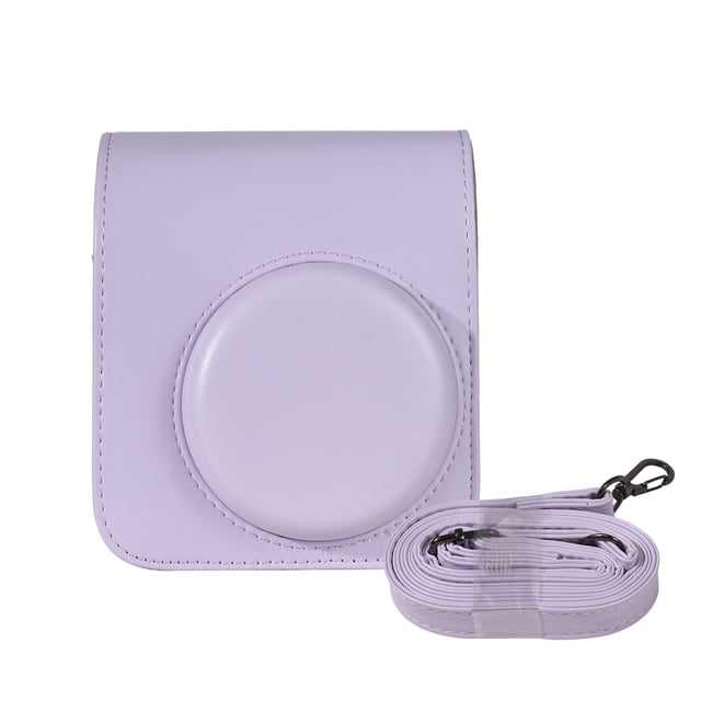 Instant Camera Protective Case PU Leather Camera Storage Bag with Removable Adjustable Shoulder Strap Replacement for Fujifilm instax mini 12