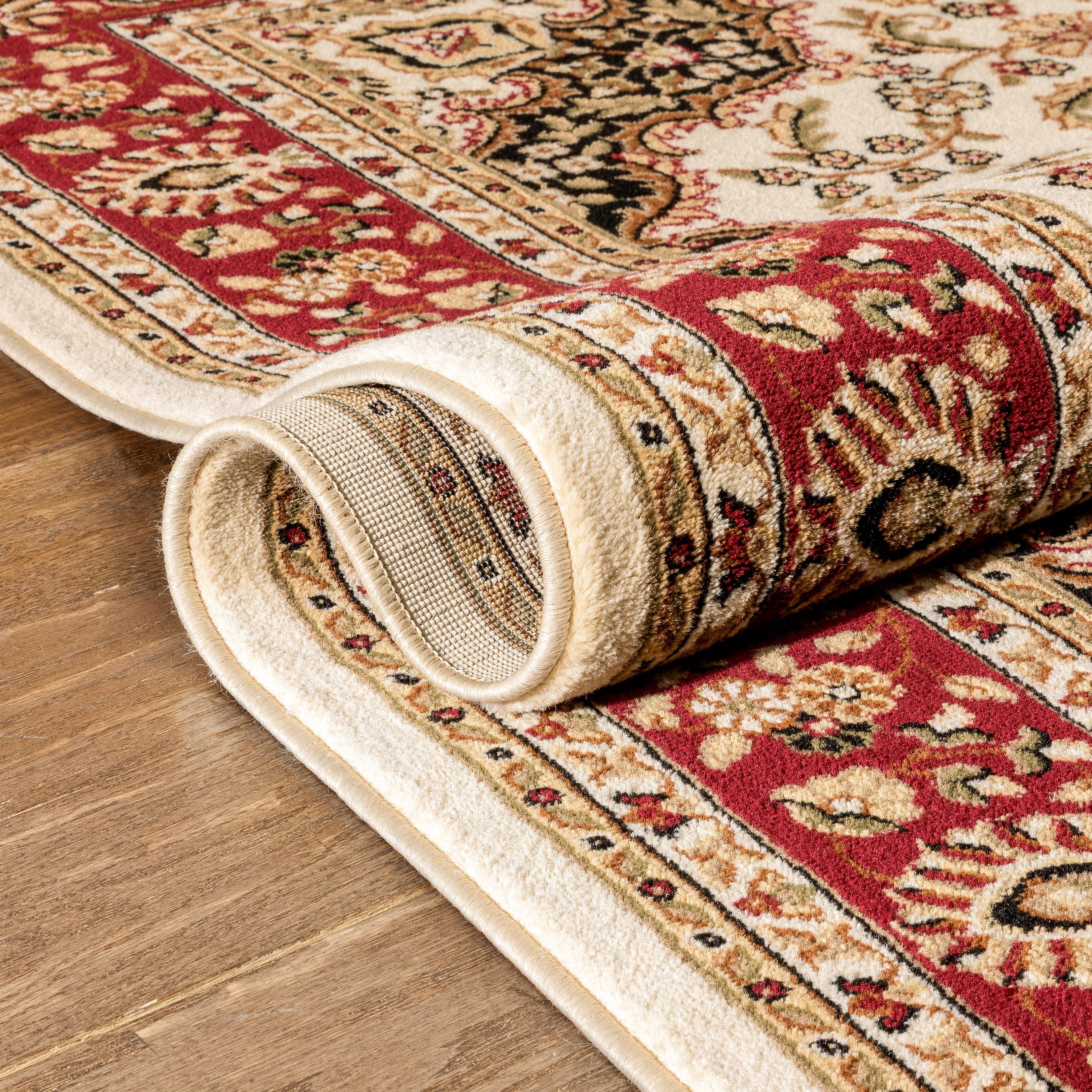 Well Woven Barclay Medallion Kashan Traditional Oriental & Persian Ivory 7'10" x 9'10" Area Rug