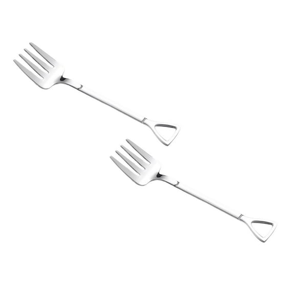 Oleegame Ensemble de Couverts en Acier Inoxydable 2 Pcs Pelle et Fourchette en Acier Inoxydable de Qualité Supérieure Facile à Nettoyer Fin Haute Qualité Élégance Argent