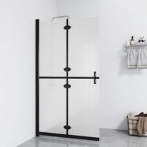 vidaXL Foldable Walk-in Shower Wall Frosted ESG Glass 39.4"x74.8"