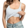 thumbnail image 2 of Women's Cotton Tank Top with Built-in Shelf Bra Square Neck Camisoles, 2-Pack, 2 of 8