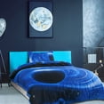 thumbnail image 3 of Unique Bargains Star Colored Sky Moon Night Duvet Cover Fuchsia Starry Pattern 4pcs, 3 of 9