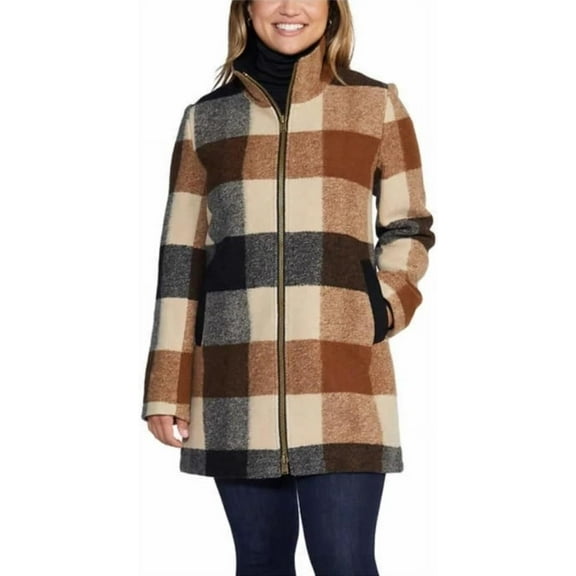 Pendleton Ladies’ Wool Blend Walker Jacket | Large, Charcoal/Camel plaid