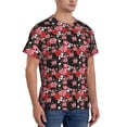 thumbnail image 2 of Vsdgher Rose Flowers Print Men's Dry Fit Mesh Athletic Shirts Moisture Wicking Tennis T-Shirt Tops, 2 of 9