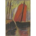 thumbnail image 3 of Zolo Palugyay 14x18 Black Modern Framed Museum Art Print Titled - Red Yacht (1925), 3 of 5