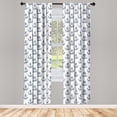 thumbnail image 3 of Ambesonne Anchor Curtains, Summer Vacation Sketch, Pair of 28"x84", Dark Blue White, 3 of 5