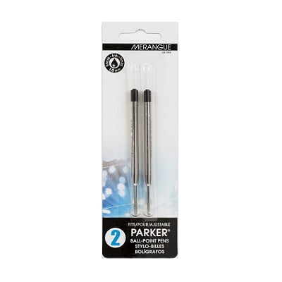 Parker Gel Pen Refills, Medium Black, 2pk