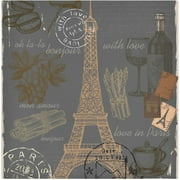 Hidove Valentine Eiffel Tower Stamp Paris Cloth Napkin Kitchen Dining Table Decor Festive for Gathering Party Favors Romantic for Girlfriend, Mother 1 Pack 20" × 20"