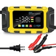 thumbnail image 1 of Battery , 12V Intelligent Automatic Battery with Large Digital Display Screen, Battery Maintainer for Cars Trucks Motorcycles SUVs Boats Acid Batteries (Yellow, Plug), 1 of 3