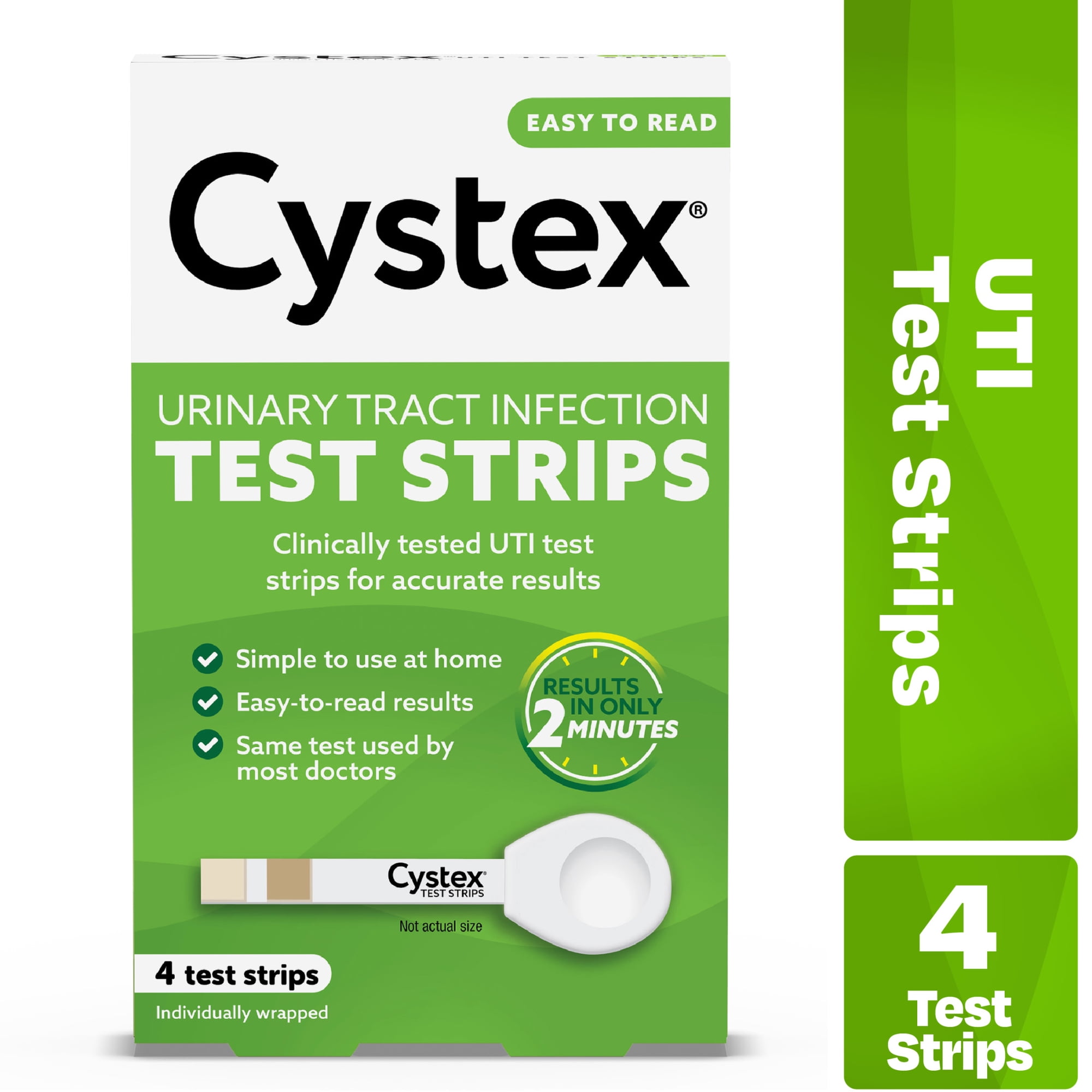 Cystex Urinary Tract (UTI) Test Strips for Women & Men, FSA HSA Eligible & Approved, at Home Test with Accurate, Easy to Read Results in 2 Minutes, Monitor Bladder or Urinary Tract Issues, 4 Count
