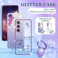 thumbnail image 3 of (3in1 for Samsung Galaxy A25 5G Phone Case for Women Girls Glitter Cute Girly Bling Flowers Cases with Ring Stand Design Purple Floral Sparkle Pretty Shiny Cover for Samsung A25 5G 6.5'', 3 of 7
