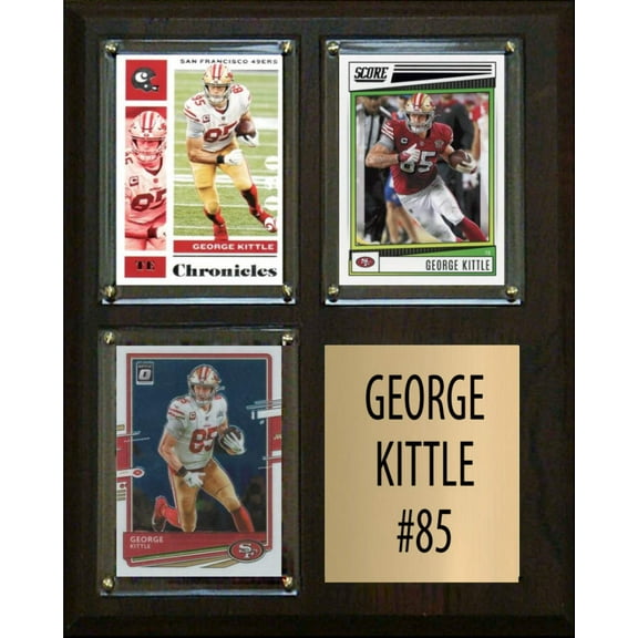 George Kittle 3 Card Plaque Donruss Fleer Topps 2023 2024