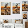 thumbnail image 4 of Designart "Gold Oil Rigs landscapes In Texas III" Cityscapes Floater Framed Wall Art Living Room, 4 of 7