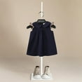 thumbnail image 2 of Vestidos de verano para niña, manga voladora, algodón a rayas, finos, para niños pequeños, ropa infantil, diseño con botones en la espalda, 2 of 4