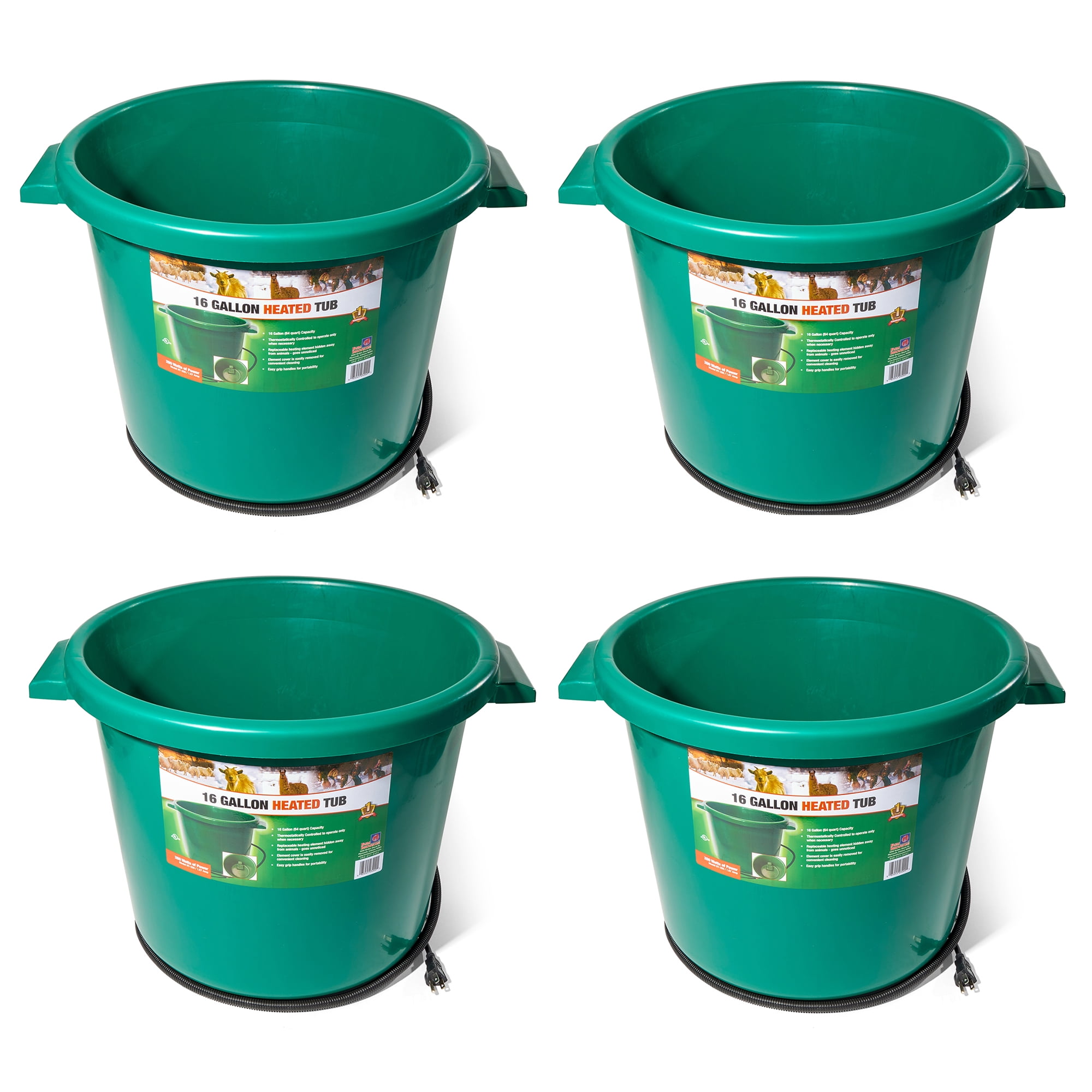 HEAVY DUTY WITH METAL HANDLE Free P&P PACK OF 10 GREE PLASTIC CALF FEED BUCKETS 