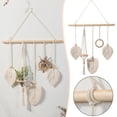 thumbnail image 4 of Xloro Macrame Wall Hanging Organizer Boho Woven Tapestry with Tassels for Hair Bow and Accessory Storage Decorative Cotton Rope Wall Art for Farmhouse Decor (1Pc 16"x18"), 4 of 7