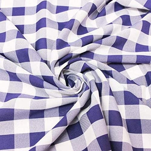 60” Width 100% Cotton Purple White Gingham Plaid Fabric 1 Yard or 5 Yard Sewing 