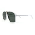 thumbnail image 6 of Mens Racer Mobster Fashion Oversize Sunglasses White - Green, 6 of 8