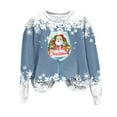 thumbnail image 5 of larppty Merry Christmas Sweatshirt Women Xmas Santa Goblet Christmas Snowflake Print Long Sleeve Lightweight Top Shirts (Sky Blue, S), 5 of 6