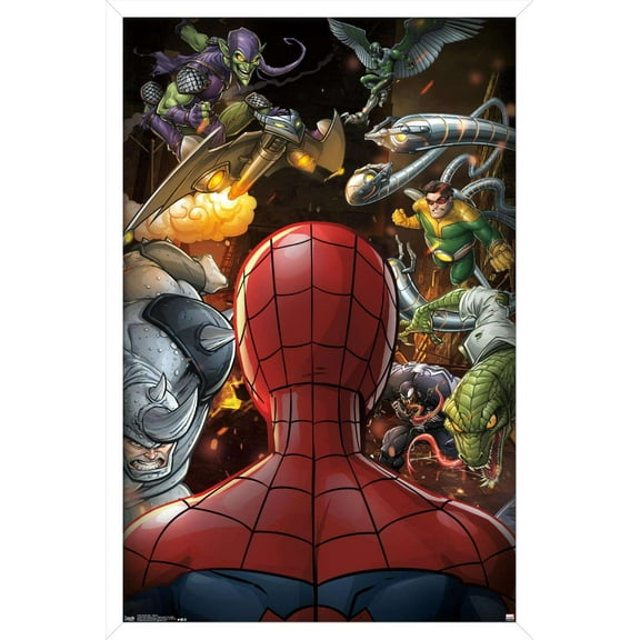 Marvel Comics - Spider-Man - Villains Wall Poster, 14.725" x 22.375", Framed