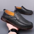 thumbnail image 4 of Mens Handmade Leather Slip On Loafers Casual Lightweight Soft Non Slip Walking Shoes for Driving Daily Work Office, 4 of 7