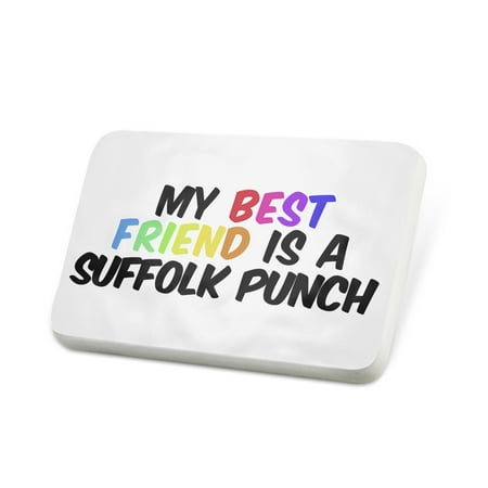 Porcelein Pin My best Friend a Suffolk Punch, Horse Lapel Badge –