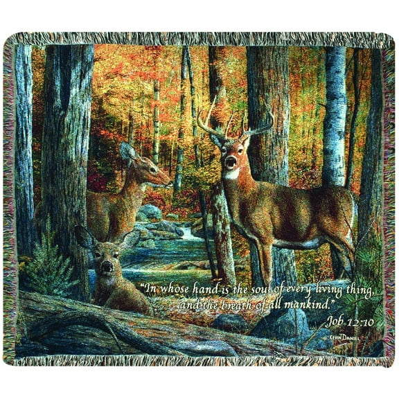 Manual Inspirational Collection Tapestry Throw with Verse, Broken Silence by Kevin Daniel, 60 X 50-Inch