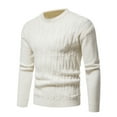thumbnail image 4 of ZKCCNUK Men's Spring And Autumn New Youth Men's Knitwear Slim Fit Round Neck Pullover Sweater Casual Solid Color Bottoming Shirt Large Size Sweater on Clearance, 4 of 5
