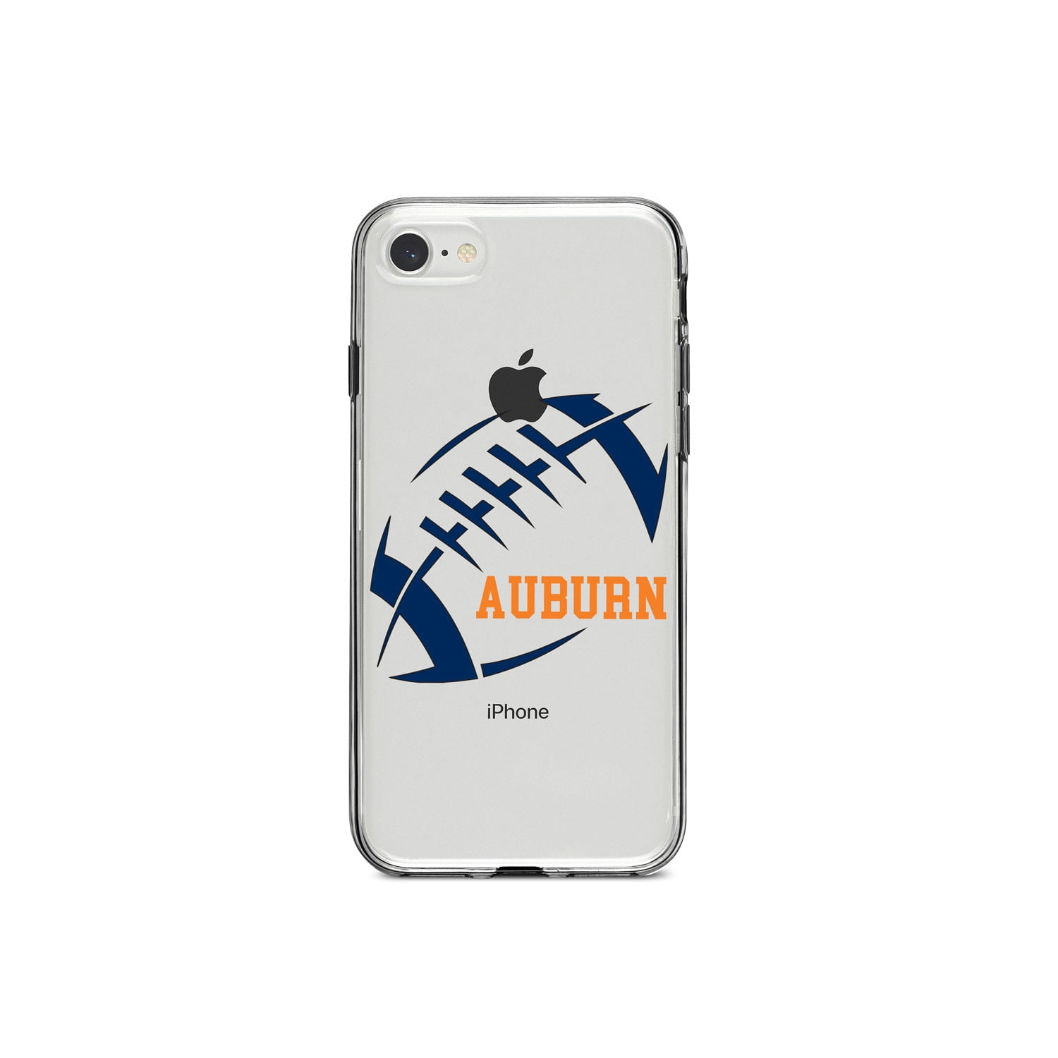 distinctink clear shockproof hybrid case for iphone 7 8 se 2020 model 4 7 screen tpu bumper acrylic back tempered glass screen protector auburn football orange blue walmart com walmart com walmart