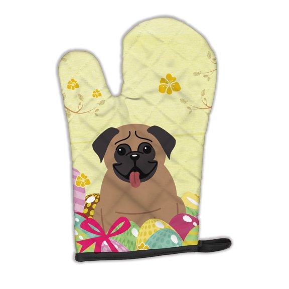 Carolines Treasures BB6005OVMT Easter Eggs Pug Brown Oven Mitt Large multicolor