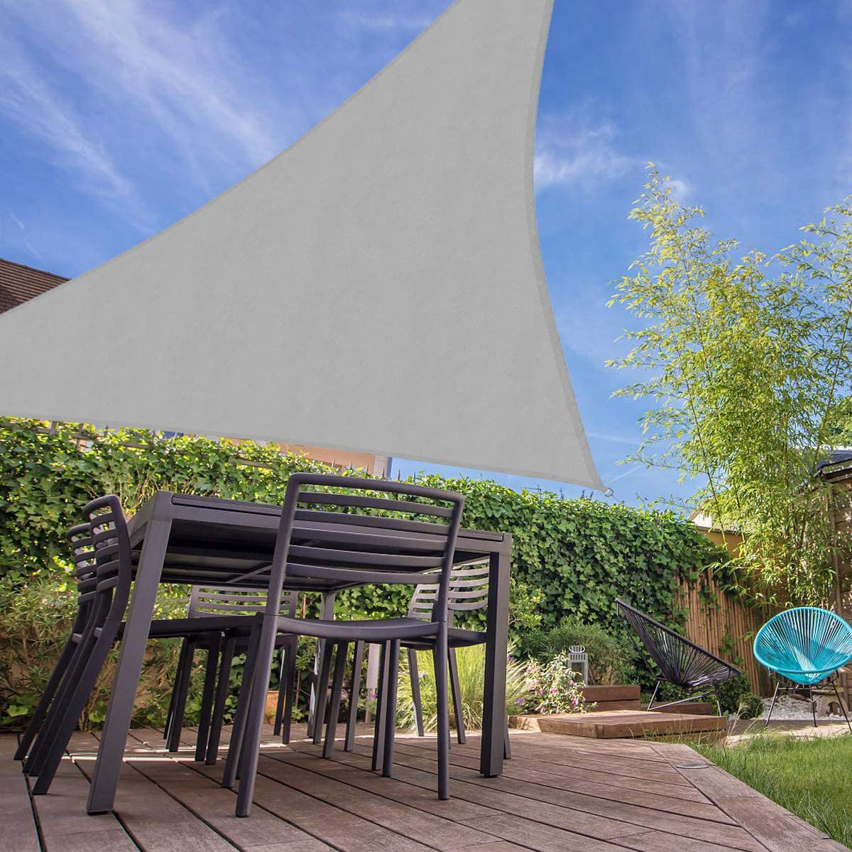 10 x 10 x 10 Turquoise Sun Shade Sail Triangle Canopy Awning Shelter Fabric 