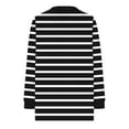 thumbnail image 4 of Ltctricy T Shirts for Women Trendy Lantern Long Sleeve V Neck Striped T Shirts Soft Casual Tees Loose Tunic Blouses(Black,XX-Large), 4 of 5