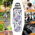 thumbnail image 7 of Rose Flowers Purple 32oz Water Bottles with Straw Tritan Leakproof Sports Bottle BPA Free Clear for Fitness Gym Swimming Cycling, 7 of 7