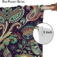 thumbnail image 6 of Boho Curtains, Traditional Geometric Ethnic Style Beautiful Floral Pattern, Blackout Curtains Living Room Bedroom Dim Room, 2 Panel Set, 42X84x2 in., 6 of 6