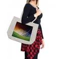 thumbnail image 2 of Nature Shopping Bag, Nature Landscape with Fresh Grass Field and Thunder Environmental Theme, Eco-Friendly Reusable Bag for Groceries Beach and More, 15.5" X 14.5", Cream, by Ambesonne, 2 of 2