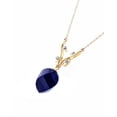 thumbnail image 3 of Galaxy Gold 14K Yellow Gold Natural Diamonds and Large Twisted Briolette Sapphire Pendant Necklace - September Birthstone - Truth & Nobility - 16" to 24" - Fine Jewelry for Women, 3 of 5