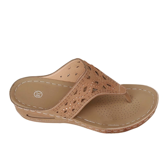 QTOCIO Sandales Compensées pour Femmes, Sandales d'Été pour Femmes, Nouvelles Sandales de Printemps et d'Été pour Femmes Grande Taille Sandales à Bout Compensé Mode Décontractée