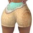 thumbnail image 2 of Lsque Beach Footprint Pattern High Waisted Biker Shorts for Women-Tummy Control Fitness Athletic Workout Running Yoga Gym Shorts,Moisture-Wicking-Large, 2 of 9