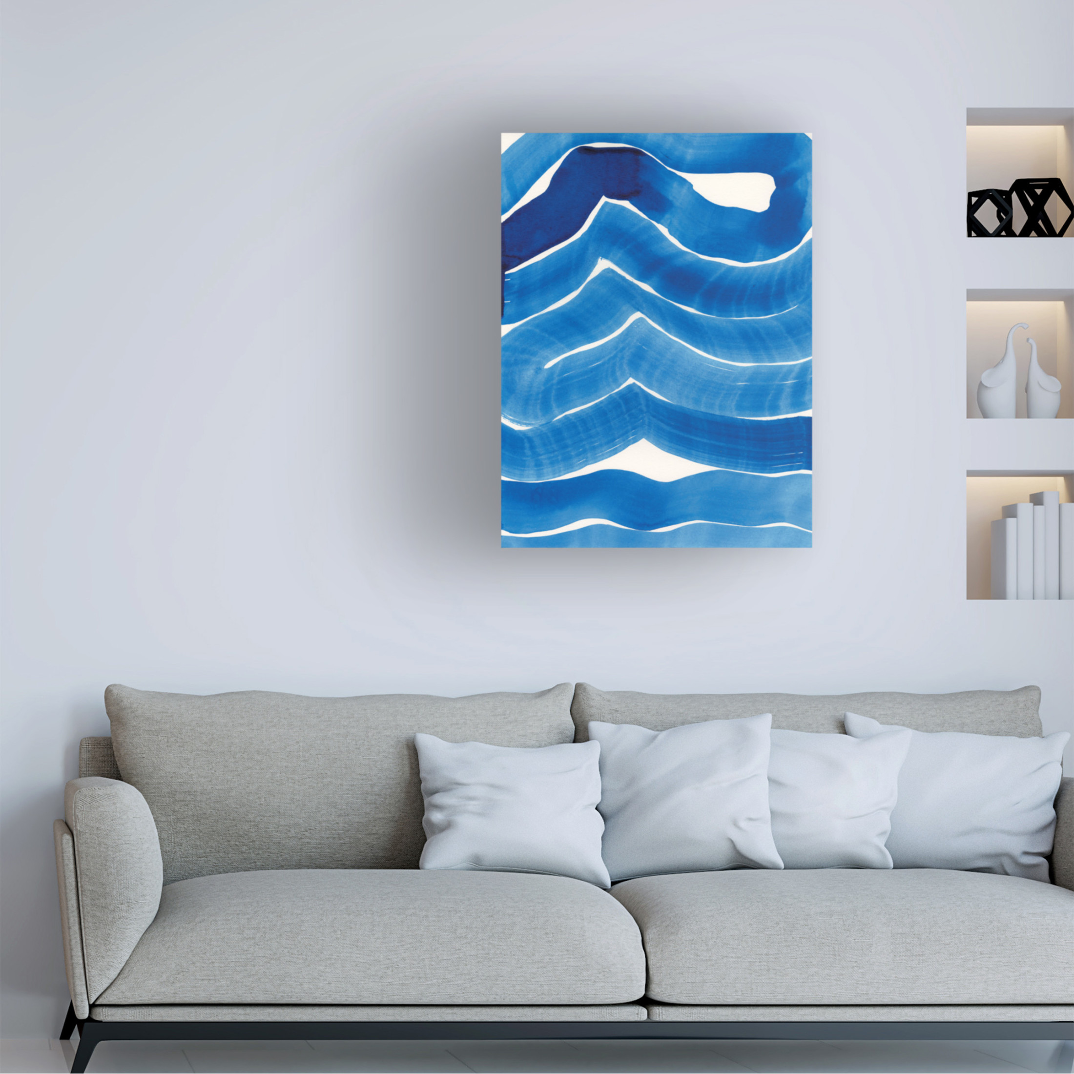 Trademark Fine Art Jodi Fuchs  Blue Wiggles I Canvas Wall Art