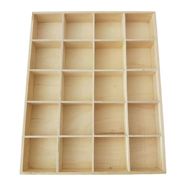 Milaget Rangement d'Épicerie en Bois 20 Compartiments Conteneur Divisé Rétro Pastoral
