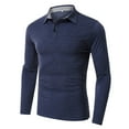 thumbnail image 2 of Leutsin Men Long Sleeve Turndown Collar Solid Button Autumn Casual Blouse Shirt, 2 of 6