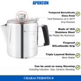 thumbnail image 4 of APOXCON Cafetera multiusos con perilla de vidrio de borosilicato resistente al calor y mango de sílice antillama Cafetera de acero inoxidable para usar en cualquier estufa de inducción Estufa de fogat, 4 of 5