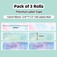 thumbnail image 2 of Stickers D30 Label Maker Tape Black On Colorful Star Patterns Sticker Thermal Paper Pre Cut Self Adhesive Label Tape 12 X 40 Mm (0.47 X 1.57 Inch) 3PC, 2 of 3